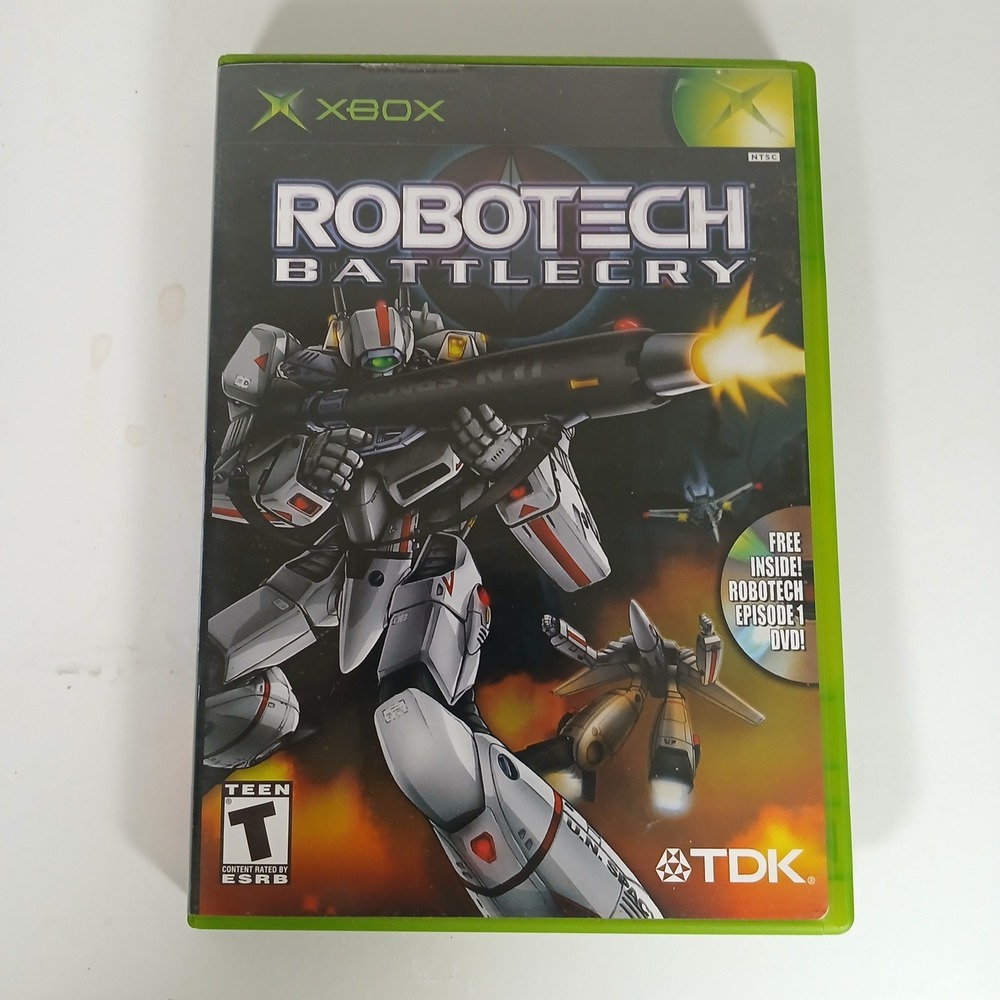 Xbox Robotech Battlecry Video Game Original Green Complete Case Manual Bonus DVD